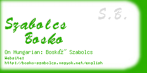 szabolcs bosko business card